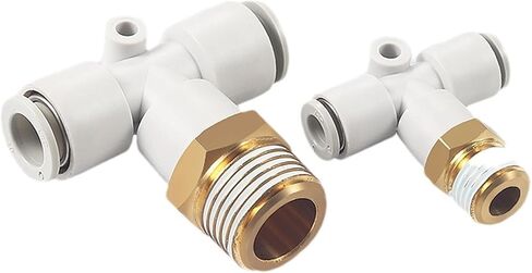 1PCS Pneumatic Fittings External Thread T-shaped Tee Connector KQ2T04 06 08 10- M5 M6 01S 02S 03S 04S(KQ2T08-04S) in Saudi Arabia