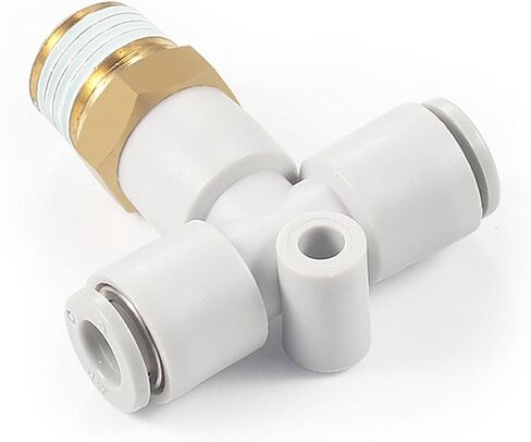 1PCS Pneumatic Fittings External Thread T-shaped Tee Connector KQ2T04 06 08 10- M5 M6 01S 02S 03S 04S(KQ2T08-04S) in Saudi Arabia