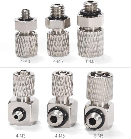 5pcs Mini Male Thread M3 M4 M5 M6 -Air Tube OD 3MM 4mm 6mm 6mm pneumatic mochector screw من خلال تركيبات Traight/الكوع السريعة (6-M3 ، WX-KPB) in Saudi Arabia