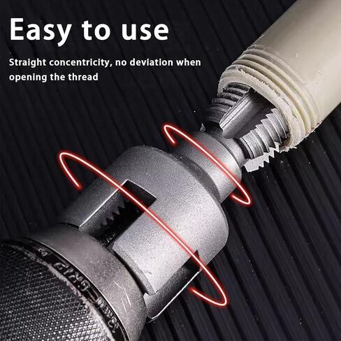 Pipe Threader Tool Set Drill-Driven Dual-Function Internal & External Threading for 1/2 & 3/4″ Pipe – PVC & Metal Pipe Threader in Kuwait
