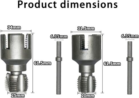 Pipe Threader Tool Set Drill-Driven Dual-Function Internal & External Threading for 1/2 & 3/4″ Pipe – PVC & Metal Pipe Threader in Kuwait