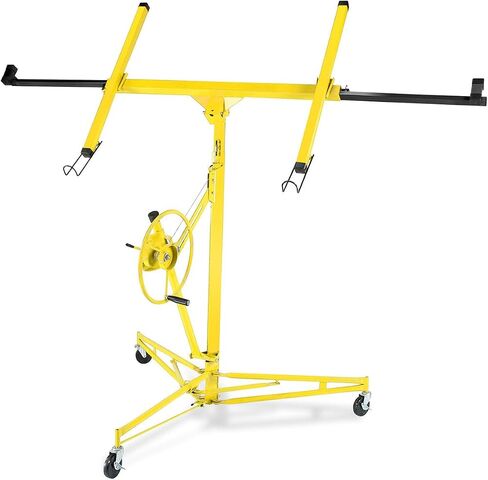 16FT Drywall Lift Panel Hoist Jack Lifter, 150 LBS Heavy Duty Steel Sheetrock Lift with Wheels, Adjustable Telescopic Drywall Jack for Ceiling & Wall Installation in Kuwait