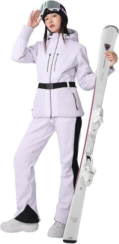 Women 3L Insulated Slim Snowboard Suits 24-25 New Hooded Snow Jackets & Pants Set Waterproof Skiing 2 Pieces Sets in Kuwait
