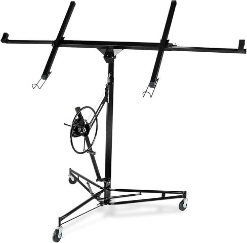 16FT Drywall Lift Panel Hoist Jack Lifter, 150 LBS Heavy Duty Steel Sheetrock Lift with Wheels, Adjustable Telescopic Drywall Jack for Ceiling & Wall Installation in Kuwait