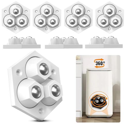 Mini Self Reshesive Universal Wheel 360 درجة التناوب صناديق الأثاث صناديق القمامة السفلية يمكن لأجهزة المطبخ عجلات صغيرة الأجهزة (3 كرات فولاذية سوداء ، 8) in Saudi Arabia