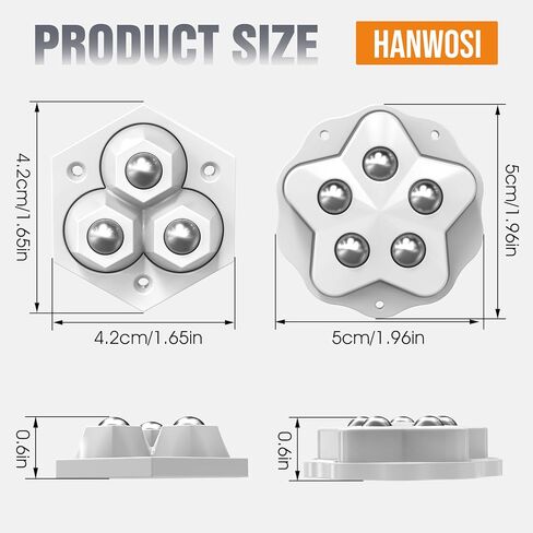 Mini Self Reshesive Universal Wheel 360 درجة التناوب صناديق الأثاث صناديق القمامة السفلية يمكن لأجهزة المطبخ عجلات صغيرة الأجهزة (3 كرات فولاذية سوداء ، 8) in Saudi Arabia