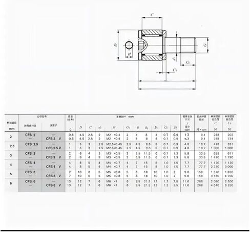 1pcs mini cam cam inting follower cfs2.5v CFS3V CFS4V CFS5V CFS6V تحمل الفولاذ المقاوم للصدأ in Saudi Arabia