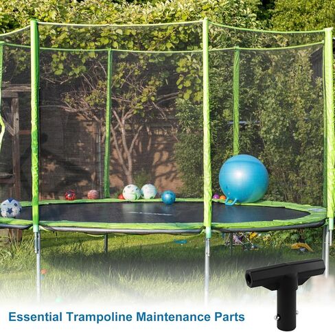 2PCS Trampoline Pole Covers T-Tube Connectors - Black T-Shaped Plastic Pole Covers for Top Pole & Net Connection, Replacement Accessories for Trampoline Safety Net in Kuwait
