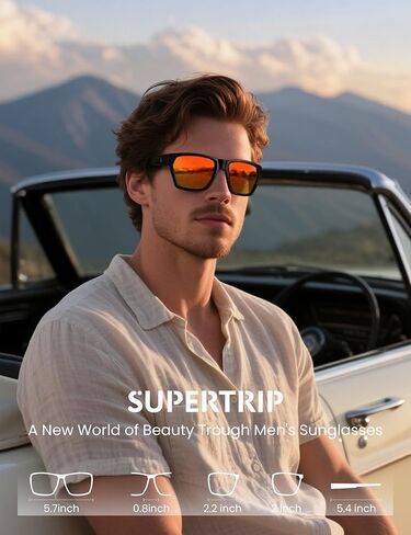 Supertrip Polarized Sports Sunglasses for Men, Lightweight Floating UV400 Protection Sun Glasses for Fishing/Running/Driving in Kuwait