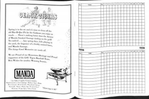 1994 LSU v Alabama-Birmingham Baseball Program 3/4 Unscored Box Stadium 89882b35 - College Programs in Saudi Arabia