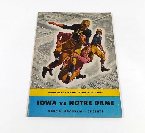 1947 Iowa at Notre Dame College Football Program 10-25-47 - College Programs in Saudi Arabia