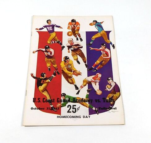 1943 US Coast Guard at Tufts College Football Program 10-3-43 - College Programs in Saudi Arabia