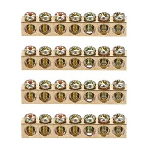 MECCANIXITY 8 Pcs Terminal Ground Bar, 7 Positions Screw Brass Terminal Ground Bar, M4 5.5x7.5mm Screw Block Barrier Brass for Electrical Devices in Kuwait