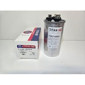 TITAN HD PRCFD505A 50/5 MFD 50+5 مكثف مزدوج التشغيل المصنوع في الولايات المتحدة الأمريكية HVAC A/C مكيف الهواء باكارد in Kuwait