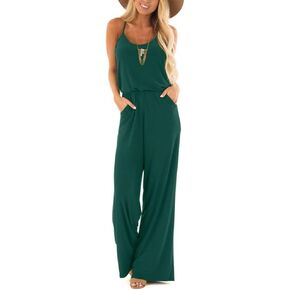INFITTY Women's Summer Sleeveless Spaghetti Strap Sexy Jumpsuit Rompers Wide Leg Pants Suit in Kuwait
