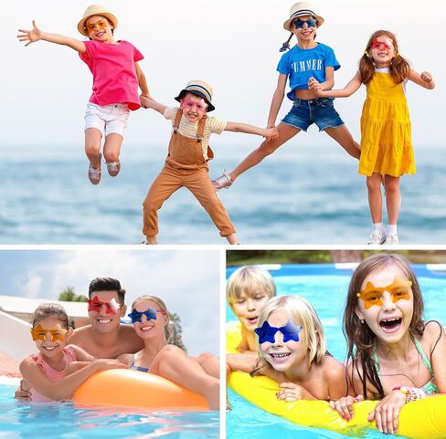 PLULON 15 Pairs Red Star Sunglasses Bulk Colorful Rimless Star Shape Sunglasses for Kids Colored Glasses Birthday Bachelorette Party Favors Summer Outdoor Activities for Women Men Kids Adult in Saudi Arabia
