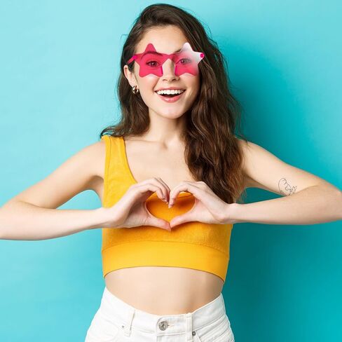 PLULON 15 Pairs Red Star Sunglasses Bulk Colorful Rimless Star Shape Sunglasses for Kids Colored Glasses Birthday Bachelorette Party Favors Summer Outdoor Activities for Women Men Kids Adult in Saudi Arabia