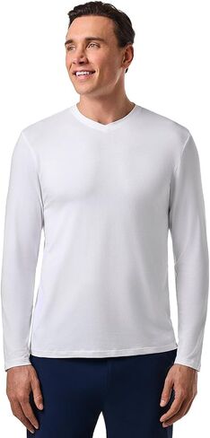 Coolibar UPF 50+ Men's Morada Everyday Long Sleeve V-Neck T-Shirt - Sun Protective in Kuwait