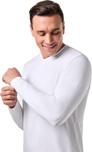 Coolibar UPF 50+ Men's Morada Everyday Long Sleeve V-Neck T-Shirt - Sun Protective in Kuwait