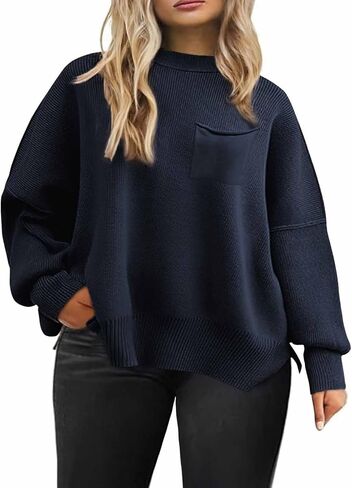 سترات Eytino Plus Size للنساء الضخمات ذات الأكمام الطويلة ذات الأكمام الطويلة متماسكة من أعلى سترات من السحب الدافئ مع الجيب (1x-5x) in Saudi Arabia