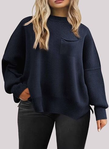 سترات Eytino Plus Size للنساء الضخمات ذات الأكمام الطويلة ذات الأكمام الطويلة متماسكة من أعلى سترات من السحب الدافئ مع الجيب (1x-5x) in Saudi Arabia