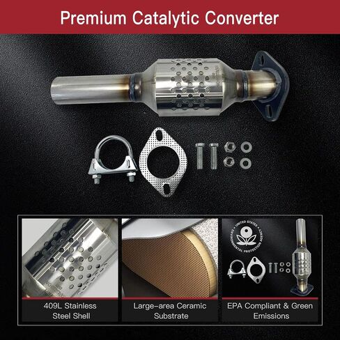 645988 Catalytic Converter Compatible with 2002-05 Cadillac Escalade; 1999-07 Chevrolet Avalanche, Silverado 1500/2500, Tahoe; 1999-07 GMC Sierra 1500/2500 Yukon, W/Gasket Kit, EPA in Kuwait