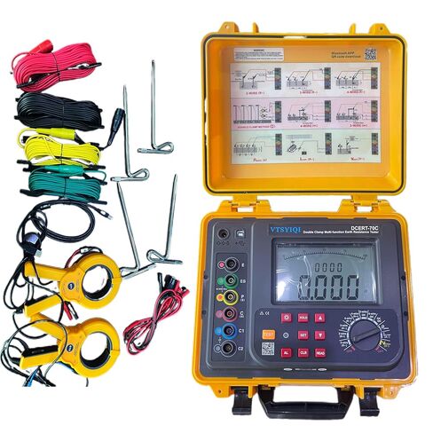 Double Clamp Ground Resistance Meter Multifunction Ground Resistance Tester Digital Soil Resistivity Tester with Range 0.00Ω-30.00kΩ AC Leakage Current 0.00mA-600A 2000 Groups Data Storage USB in Saudi Arabia