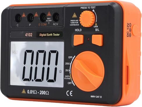 LCD Display Tester, Earth Insulation Tester Digital Grounding Meter LCD Backlight Display Knob, Insulation Meters in Saudi Arabia
