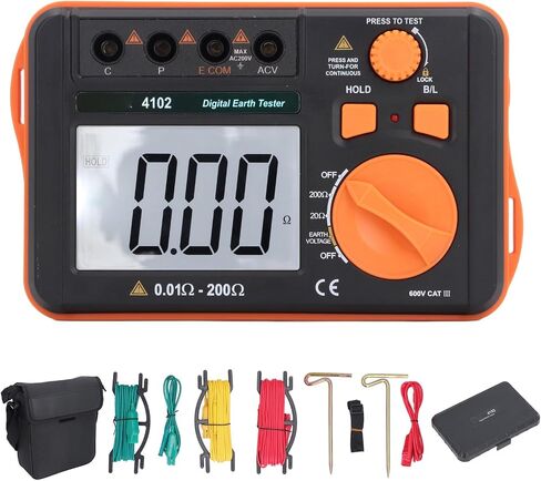 LCD Display Tester, Earth Insulation Tester Digital Grounding Meter LCD Backlight Display Knob, Insulation Meters in Saudi Arabia