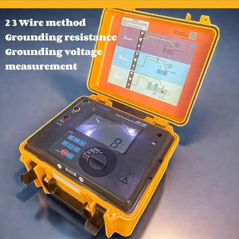 Digital Ground Resistance Tester Meters 3-Wire 2-Wire Earth Ground Resistance Meter with Range 0.00ohm to 2000ohm Range 0 to 600V 400 Sets Data Storage Rechargeable Lithium Battery IEC61010-1 in Saudi Arabia