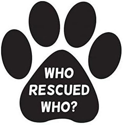 Who Rescued Who Paw Sticker Die Cut Decal Dog cat Animal Adopt Rescue 5" Bumper Locker Laptop Window - Sticks to Any Surface in Kuwait