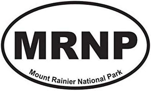 Mount Rainier National Park Oval Sticker Decal Vinyl Euro MRNP 5" Bumper Locker Laptop Window - Sticks to Any Surface in Saudi Arabia