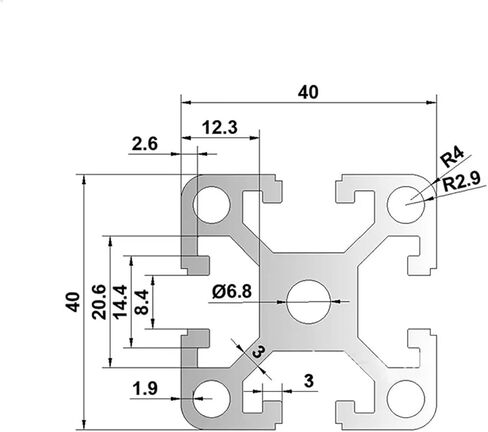 1 Piece Aluminum Profile 4040W T Slot Extrusion Frame 100-1200 mm(200mm) in Saudi Arabia