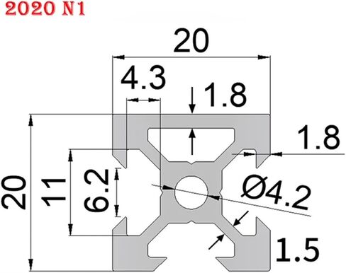 4 Pack 2020N1 V Groove Aluminum Profile Black European Standard Extruded Frame 100mm-1200mm Anodized Linear(900mm) in Saudi Arabia