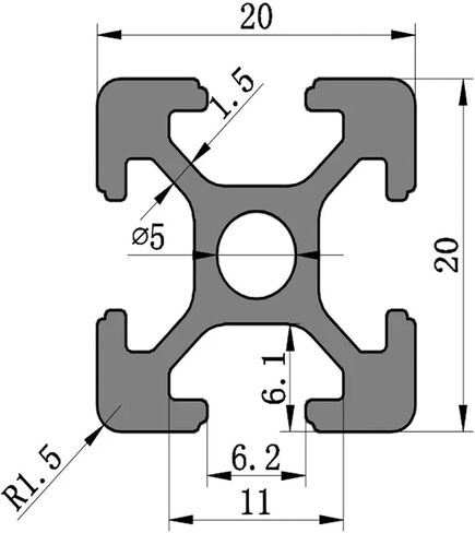 1 pcs 2020 Aluminum Profile T Slot Extrusion European Standard Anodized Linear Guide 100 600 1000m(100mm) in Saudi Arabia