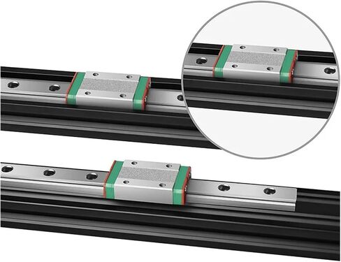 2-pack MGN12C/12H 2040 ملف تعريف الألومنيوم دليل خطية خطية الدليل خط خطية قوس السكك الحديدية (500 مم ، MGN12H) in Saudi Arabia