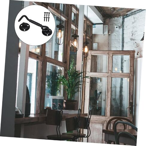 Nuobesty Stefless Steel Window Hook Latch Highted Black Matte Security Lock Barn Door Door for Windows and Sheds Sturdy Sliding Partication Easy Tertic in Saudi Arabia