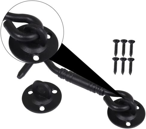 Nuobesty Stefless Steel Window Hook Latch Highted Black Matte Security Lock Barn Door Door for Windows and Sheds Sturdy Sliding Partication Easy Tertic in Saudi Arabia