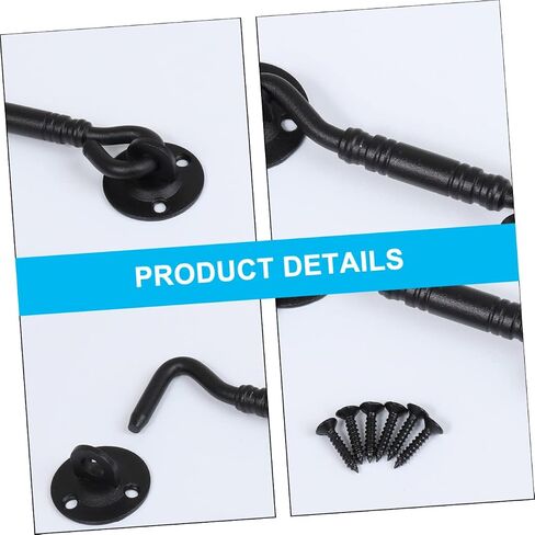 Nuobesty Stefless Steel Window Hook Latch Highted Black Matte Security Lock Barn Door Door for Windows and Sheds Sturdy Sliding Partication Easy Tertic in Saudi Arabia