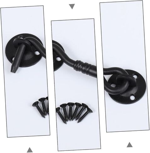 Nuobesty Stefless Steel Window Hook Latch Highted Black Matte Security Lock Barn Door Door for Windows and Sheds Sturdy Sliding Partication Easy Tertic in Saudi Arabia