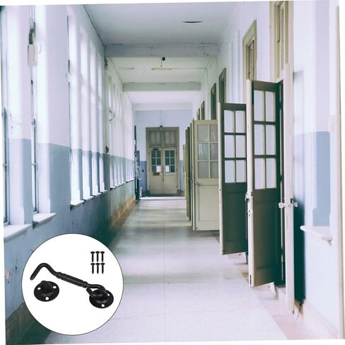 Nuobesty Stefless Steel Window Hook Latch Highted Black Matte Security Lock Barn Door Door for Windows and Sheds Sturdy Sliding Partication Easy Tertic in Saudi Arabia