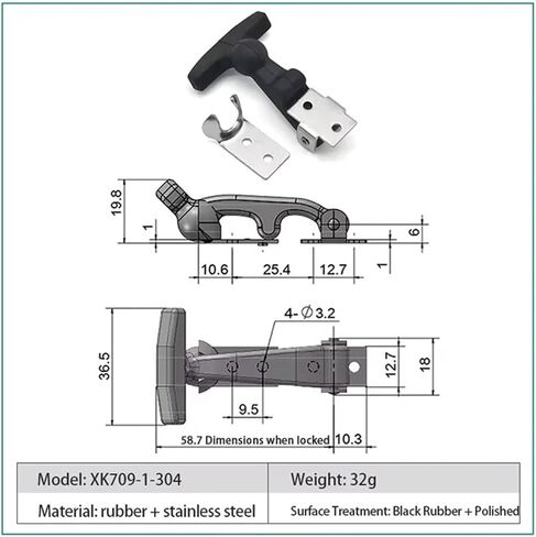 1PCS Latches Buckle Holder Button Button Hook Rubber مرنة مرونة محرك صدمة محرك HASP (CS متوسطة) in Saudi Arabia