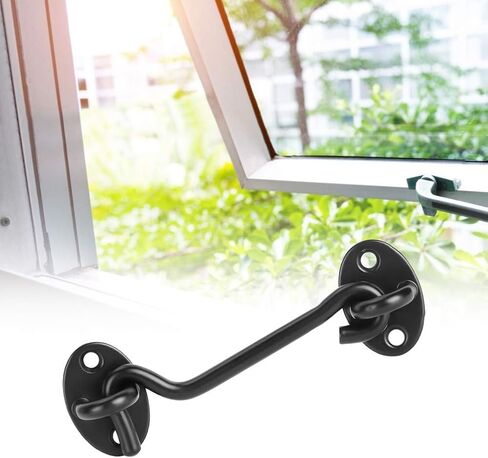 Garosa Stainless Steel Cabin Hooks Kit Black, Window Latch with Screw Fittings, Suitable for Home, Office, Supermarket, Factory in Saudi Arabia