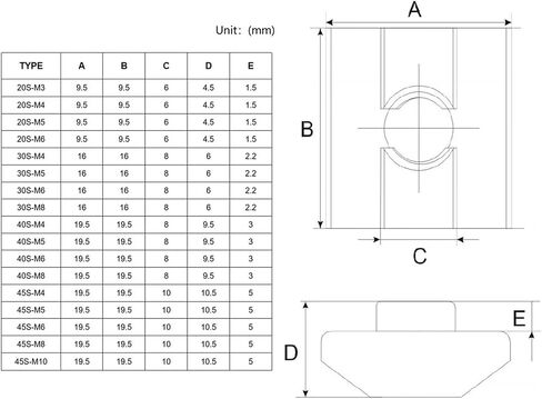 10pcs T-Type Square nut M4 M5 M6 for Aluminum Profile 2020 3030 4040 4545 Galvanized Sheet Slide Hammer nut(45-M10) in Saudi Arabia