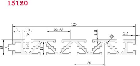 1 Piece 15120 Aluminum Extruded Anodized Linear Guide 100 mm to 1200 mm Length 15x120 mm(150mm) in Saudi Arabia