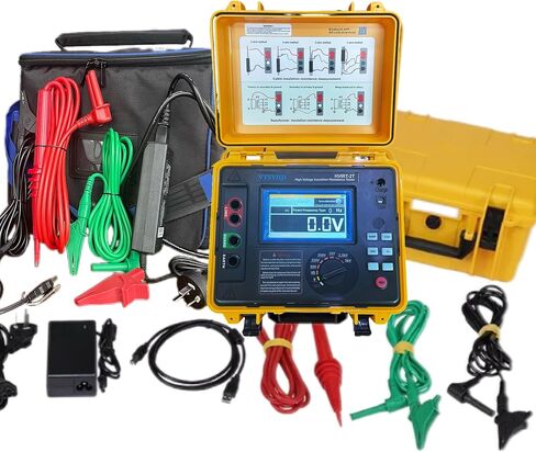 High Voltage Insulation Resistance Tester Kit with Rated Voltage 250V 500V 1KV 2.5KV 5KV Storage Function 2 Teraohms Resistance 5Kv Voltage IEC61010-1 Standard in Saudi Arabia