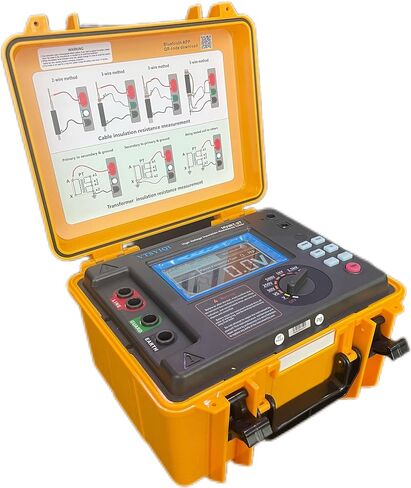 High Voltage Insulation Resistance Tester Kit with Rated Voltage 250V 500V 1KV 2.5KV 5KV Storage Function 2 Teraohms Resistance 5Kv Voltage IEC61010-1 Standard in Saudi Arabia