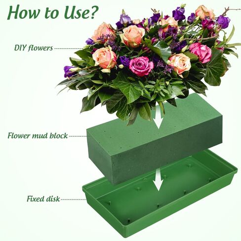 10pcs Floral Foam Trays for Flower Arrangement, Rectangle Floral Foam Holder, Plastic Mud Fixing Plates Flower Bowls for Centerpieces, Festival Wedding Party Decoration, 10.22x4.72x1.57in in Saudi Arabia