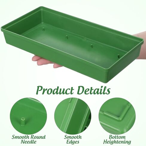 10pcs Floral Foam Trays for Flower Arrangement, Rectangle Floral Foam Holder, Plastic Mud Fixing Plates Flower Bowls for Centerpieces, Festival Wedding Party Decoration, 10.22x4.72x1.57in in Saudi Arabia