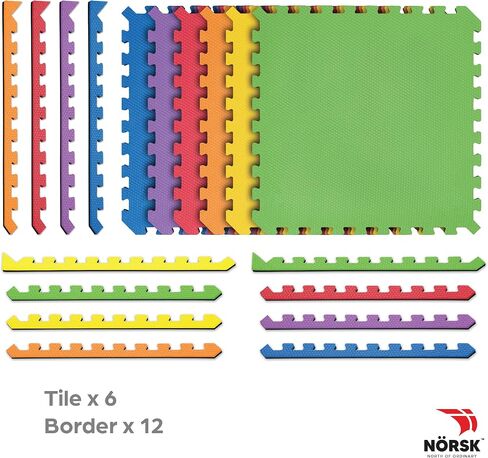 Norsk Dual-Sided Reversible 1/2" Foam Exercise Mats for Home Gym - Interlocking EVA Foam Tiles in Saudi Arabia